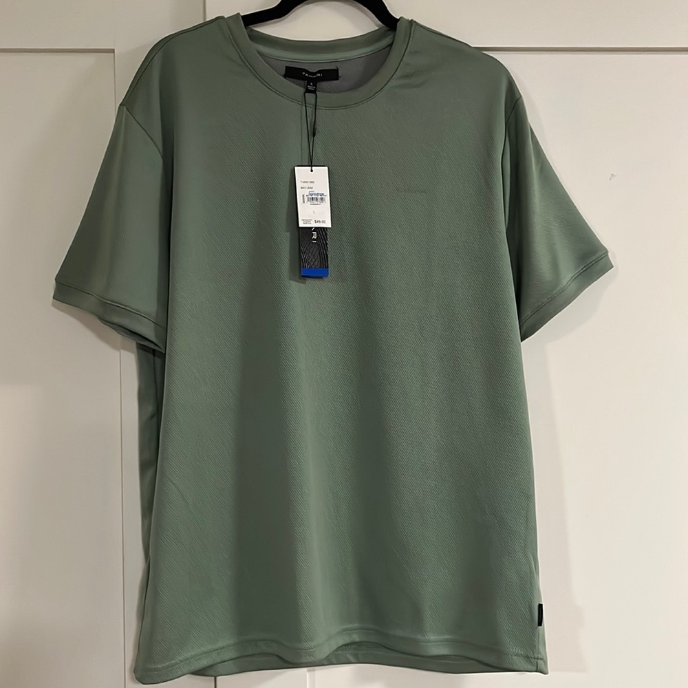 Tahari Mens shirt made to move, for comfort fit, and easy wear, Green, L, NWT - Picture 1 of 7